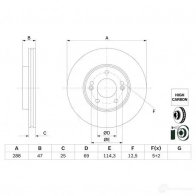 Тормозной диск BOSCH 0986479g24 Kia CeeD (CD) 3 Хэтчбек 1.0 T-GDI 101 л.с. 2019 – 2025 Q 070E