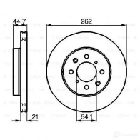 Тормозной диск BOSCH BD143 0986478174 338769 E1 90 R - 02C0074/0305 - Изображение 5