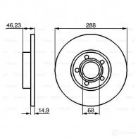 Тормозной диск BOSCH E1 90 R -02C0371/0049 0986478545 339005 BD467 - Изображение 5