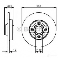 Тормозной диск BOSCH 0986479383 BD12 45 CJOSY3N 339632 - Изображение 5