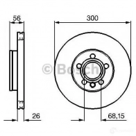 Тормозной диск BOSCH E1 90 R - 02C0074/0344 0986479037 339322 BD924 - Изображение 6