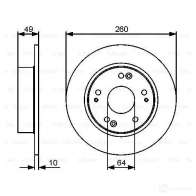 Тормозной диск BOSCH E1 90 R - 02C0100/0459 BD1284 339692 0986479450 - Изображение 5