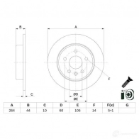 Тормозной диск BOSCH ADIK8 BD2 621 1193479502 0986479d89 - Изображение 3