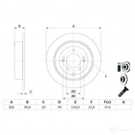 Тормозной диск BOSCH YRAC8RW 0986479e43 B D2644 1193479509 - Изображение 2