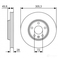 Тормозной диск BOSCH BD188 9 0986479r93 340399 5XQQVP - Изображение 3