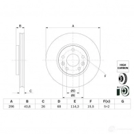 Тормозной диск BOSCH VHSG J 1438327631 0986479f05