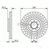 Тормозной диск BOSCH JWK0V 0986479718 339924 B D1550 - Изображение 5
