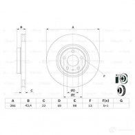 Тормозной диск BOSCH E1 90 R - 02C0339/0240 338986 BD444 0986478521 - Изображение 6