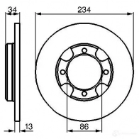 Тормозной диск BOSCH 0986478282 BD 227 CSS0MG Mitsubishi Lancer 6 (C6, C7) Седан 1.5 88 л.с. 1990 – 1992