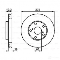 Тормозной диск BOSCH 339073 0986478632 I29JBN6 B D550 - Изображение 4