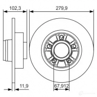 Тормозной диск BOSCH 4VE9B 0986479s44 BD19 95 340447