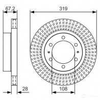 Тормозной диск BOSCH Toyota Fortuner BD 2328 LW124KZ 0986479t80