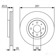 Тормозной диск BOSCH C5F7HA BD 1982 0986479s97 Fiat Bravo