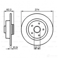 Тормозной диск BOSCH 339153 CD1120 0986478744 B D657 - Изображение 3