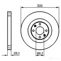 Тормозной диск BOSCH 0986479024 BD913 339312 E1 90 R - 02C0339/0255 - Изображение 3