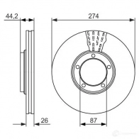 Тормозной диск BOSCH 0986479696 339904 E9POQ BD1 531 - Изображение 2