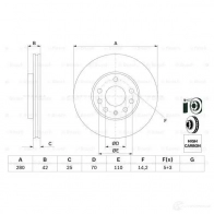Тормозной диск BOSCH BD782 339246 E1 90 R - 02C0074/0052 0986478883 - Изображение 5