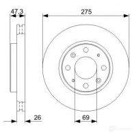 Тормозной диск BOSCH 0986479369 BD1 208 Z260I5 339619 - Изображение 6