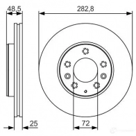 Тормозной диск BOSCH E1 90R-02C0349/0065 340461 0986479s60 BD1947 - Изображение 3