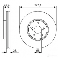 Тормозной диск BOSCH BD1905 340415 0986479s09 E1 90R-02C0349/1342 - Изображение 3
