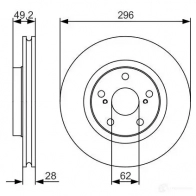 тормозной диск BOSCH 340427 BD1917 0986479S22 E1 90R-02C0349/1241 - Изображение 3
