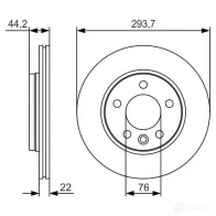 Тормозной диск BOSCH E1 90R-02C0411/1341 0986479s06 340412 BD1902 - Изображение 4