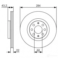 Тормозной диск BOSCH 340486 E1 90R-02C0448/1098 BD1978 0986479s91 - Изображение 5