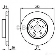 Тормозной диск BOSCH 3VKZCIX B D927 0986479040 339325 - Изображение 5