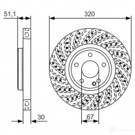 Тормозной диск BOSCH 2KLKK8 BD 2131 0986479a60 340200 - Изображение 3