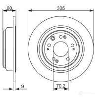 Тормозной диск BOSCH BD157 1 0986479740 ICN7AF 339946 - Изображение 5