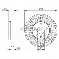 Тормозной диск BOSCH 0986479643 339857 E1 90 R - 02C0074/0050 BD1487 - Изображение 4