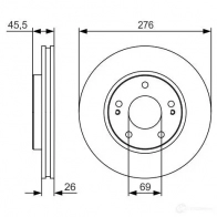 Тормозной диск BOSCH 340406 BD1896 0986479s00 E1 90R-02C0349/1003