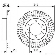 Тормозной диск BOSCH BD1835 0986479t36 E1 90 R - 02C0074/0604 Toyota FJ Cruiser (XJ10) 1 Кроссовер 4.0 (GSJ15) 242 л.с. 2006 – 2011