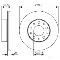 Тормозной диск BOSCH Fiat Ducato (290) 4 2014 – 2020 BD1956 0986479s70 E1 90R-02C0448/1355