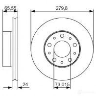 Тормозной диск BOSCH 340469 BD1956 0986479s70 E1 90R-02C0448/1355 - Изображение 2