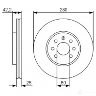Тормозной диск BOSCH 340457 E1 90R-02C0349/0035 0986479s55 BD1939 - Изображение 4