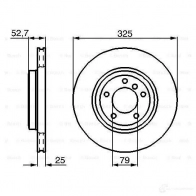 Тормозной диск BOSCH 0986478012 338695 E1 90 R -02C0348/0166 BD26 - Изображение 6