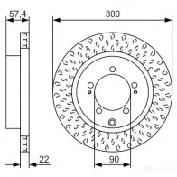 Тормозной диск BOSCH 18C4QXH BD183 2 0986479t33 Mitsubishi Lancer 9 (CS3A) Седан 2.0 EVO VIII (CT9A) 280 л.с. 2003 – 2005