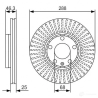 Тормозной диск BOSCH 340390 E1 90 R - 02C0289/0085 BD1989 0986479r82 - Изображение 3