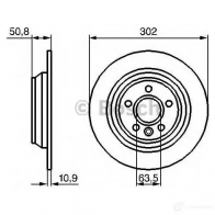 Тормозной диск BOSCH E1 90 R - 02C0100/0161 0986479b94 BD2095 1193479308 - Изображение 6