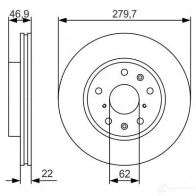 Тормозной диск BOSCH 0986479s58 340460 E1 90R-02C0349/0433 BD1945 - Изображение 3