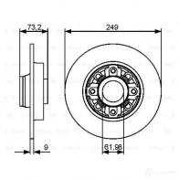 Тормозной диск BOSCH BD129 0 339636 0986479388 FLY4TXC - Изображение 5