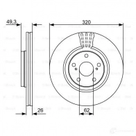 Тормозной диск BOSCH JPFDA0 339785 0986479562 B D1405 - Изображение 6