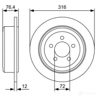 Тормозной диск BOSCH 0986479w22 DK5W092 Jeep Cherokee (KJ) 3 Внедорожник 3.7 Laredo 204 л.с. 2001 – 2004 B D2579