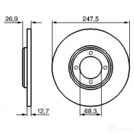 Тормозной диск BOSCH B D64 0986478071 338727 TZDRYG