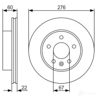 Тормозной диск BOSCH 340401 0986479r95 E1 90R-02C0349/0211 BD1891 - Изображение 4