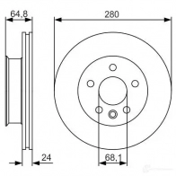 Тормозной диск BOSCH BD1967 340476 0986479s80 E1 90R-02C0349/0047
