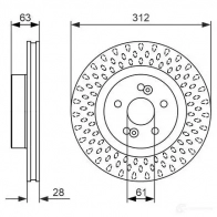 Тормозной диск BOSCH 339929 BD1 555 AFUYUB9 0986479723 - Изображение 3