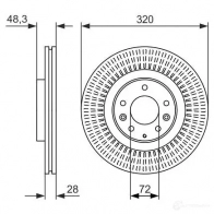 Тормозной диск BOSCH DPAMBMY 0986479795 339997 BD1 625 - Изображение 4
