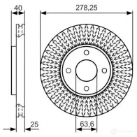 Тормозной диск BOSCH 340267 0986479c48 BD 2187 E1 90 R -02C0348/0212 - Изображение 5